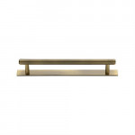 M Marcus Heritage Brass Knurled Design Cabinet Pull with Plate 128mm Centre to Centre